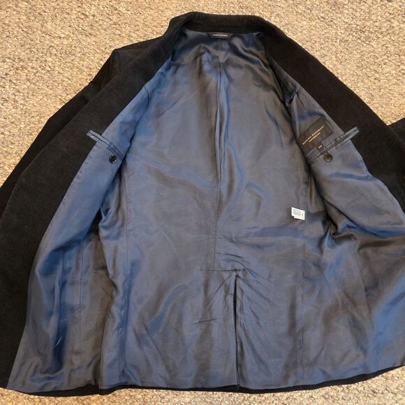 Banana Republic Blazer Jacket Mens 40R Corduroy Tailored Fit Stretch Dark Navy - Picture 4 of 10